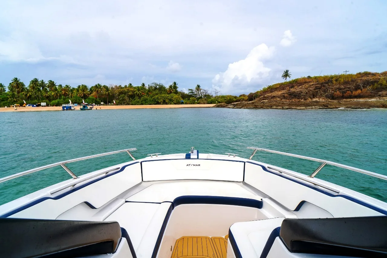 Atymar boat underway — efficient, lower-impact cruising